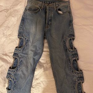 CARMAR chain cut straight leg jeans